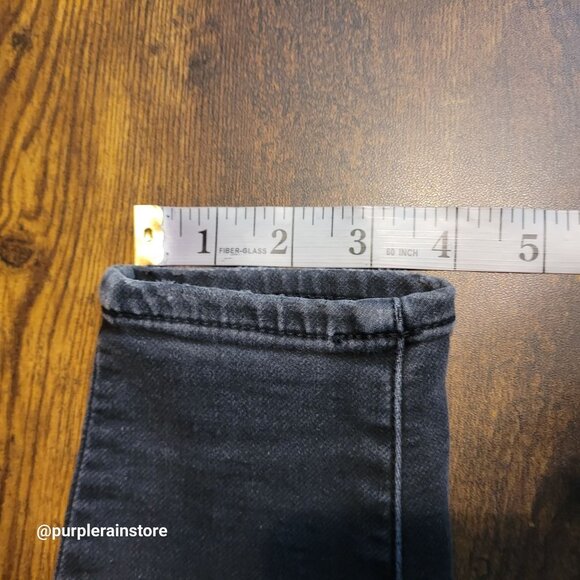 American Eagle Jeans 2 R Curvy Super Hi Rise Jegging Black Wash Denim Ripped - Picture 11 of 12